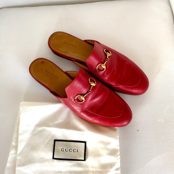 GUCCI Princetown Leather Red Slipper - Picture 10 of 11